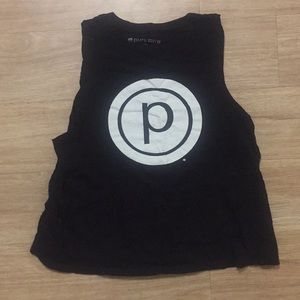 Black circle P pure barre thank top